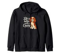 Cavalier King Charles Spaniel La Vie est Meilleure avec Un cavvy Sweat à Capuche
