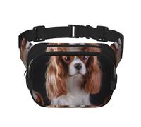 Cavalier King Charles Spaniel : mère et Petits,Sac Banane carré Double Couche, Sac de Poitrine