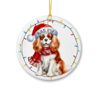 Cavalier King Charles Spaniel Pendentif De Noël avec Ficelle Décoration De Noël A Suspendre Drôle Ornement Suspendu pour Mariage Fête Jardin