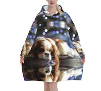 Cavalier King Charles Spaniel, petit épagneul, couverture à capuche surdimensionnée pour femme, sweat-shirt, pull-over en flanelle