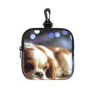 Cavalier King Charles Spaniel Petit Spaniel,Pochette de Rangement carrée à Fermeture éclair, Porte-Monnaie en néoprène, Petit Portefeuille, Pochette à Monnaie, Porte-Monnaie