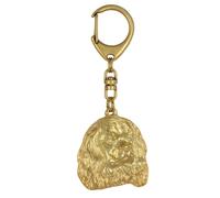 Cavalier King Charles Spaniel - Porte-clés doré avec chien, décoration de sac à