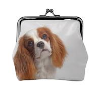 Cavalier King Charles Spaniel,Porte-Monnaie en Cuir PU, Petit Portefeuille, Pochette à Monnaie avec Fermoir Baiser