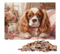 Cavalier King Charles Spaniel Portrait Puzzle en Bois, 300 pièces | Activité autour de la table avec moment puzzle seul ou à plusieurs sur plusieurs sessions.