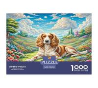 Cavalier King Charles Spaniel Puzzle 1000 Pièces pour Adultes Et Enfants Dès 14 Ans Jeu De Patience Et De Réflexion Divertissement Créatif Cadeau Classiques Décoration De La Maison 70x50cm/1000pcs