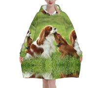 Cavalier King Charles Spaniel, Sweat-shirt/Couverture à capuche surdimensionnée pour femme, Pull-over en flanelle