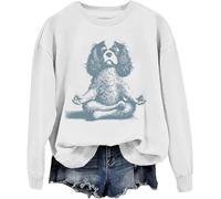 Cavalier King Charles Spaniel Sweatshirt Chien Graphique T-shirts pour femmes hommes Sweat-shirt chien maman, blanc, S