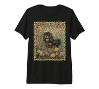 Cavalier King Charles Spaniel Vintage Noir et Tan T-Shirt Haut de Gamme