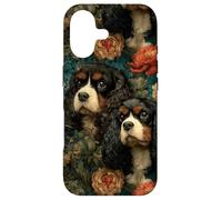 Cavalier King Charles Vintage à Motif Floral Coque pour iPhone 17