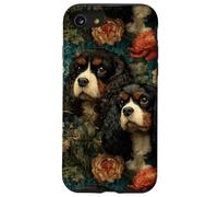 Cavalier King Charles Vintage à Motif Floral Coque pour iPhone SE (2020) / 7/8