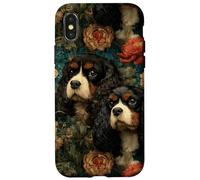 Cavalier King Charles Vintage à Motif Floral Coque pour iPhone X/XS