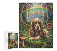 Cavalier King Chars SpanielPuzz 500 Pièces Sign Artistique Arc-en-Ciel Cocker Jeu Éducatif pour Adultes Et Enfants Chalnge Diffici Assemblage Amusant Caau Unique 500 PCS