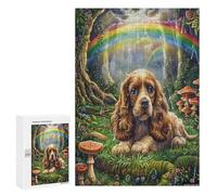 Cavalier King Chars SpanielPuzzs 300 Pièces Diffici Artistique Arc-en-Ciel Cocker Relaxation pour Adultes Et Enfants Jeu Éducatif 3D Décoration Intérieure Famil 300 PCS