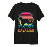 Cavalier Retro Vintage 80s Style Funny Dog Lover T-Shirt Haut de Gamme