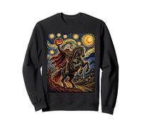 Cavalier sans tête Nuit étoilée Halloween Gothique Citrouille Sweatshirt
