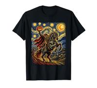 Cavalier sans tête Nuit étoilée Halloween Gothique Citrouille T-Shirt
