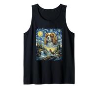 Cavalier Spaniel Moon Howling Starry Night Style Van Gogh Débardeur