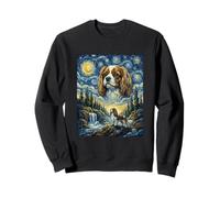 Cavalier Spaniel Moon Howling Starry Night Style Van Gogh Sweatshirt