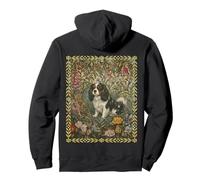 Cavalier Tricolore King Charles Spaniel William Morris Floral Sweat à Capuche