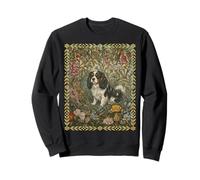Cavalier Tricolore King Charles Spaniel William Morris Floral Sweatshirt