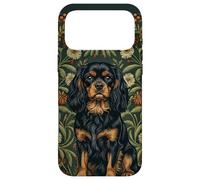 Cavalier William Morris Style Floral Noir Brun Clair Coque pour iPhone 17 Pro Max