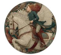 Cavalière Britannique sur Un Cheval Blanc aux Ailes Blanches Cadeau Unique Décoration Intérieure Jeu ÉduChatif Challenge Toy Adultes & Enfants des 14 Ans 1000pcs (67.5x67.5cm)