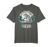 Cavalière Cadeau Cheval T-Shirt, Homme Grandes Tailles, Asphalte, 6X Tall