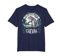 Cavalière Cadeau Cheval T-Shirt, Homme Grandes Tailles, Bleu Marine, 2X Tall