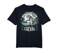 Cavalière Cadeau Cheval T-Shirt, Homme Grandes Tailles, Noir, 2X Tall