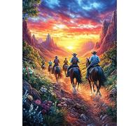 Cavaliers au Galop au Coucher de Soleil 1000 Pièces Puzzle Adolescent en Carton Rigide Mythes Conte de fées Difficulté Moyenne Activité Ã‰ducative Voyage Déplacement Cadeau Anniversaire