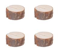 Feeric Lights & Christmas - Lot de 4 cavaliers de table en rondin de bois marron Ø 4 x H 1,5 cm