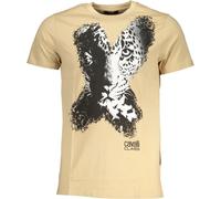 Cavalli Class Beige T-shirt avec motif animalier : Taille - L Taille : L