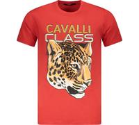 Cavalli Class chemise à manches courtes col rond logo imprimé : Taille - M Taille : M