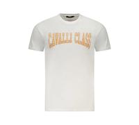Cavalli Class - Logo Cotton T-Shirt - Homme - Tops - Blanc - Taille: 2XL