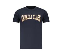 Cavalli Class - Cotton T-Shirt - Homme - Tops - Bleu - Taille: XL