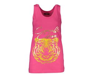 Cavalli Class - Débardeur Élégant Rose en Coton avec Impression Logo - Femme - Tops - Rose - Taille: 38 FR