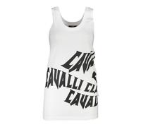 Cavalli Class - Débardeur en Coton Blanc avec Imprimé - Femme - Tops - Blanc - Taille: 42 FR
