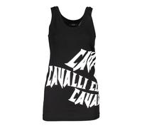 Cavalli Class - Débardeur en Coton Noir avec Imprimé Logo - Femme - Tops - Noir - Taille: 38 FR