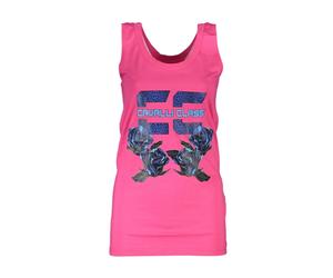 Cavalli Class - Débardeur Rose en Coton avec Imprimé Accrocheur - Femme - Tops - Rose - Taille: 36 FR
