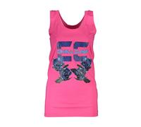 Cavalli Class - Débardeur Rose en Coton avec Imprimé Accrocheur - Femme - Tops - Rose - Taille: 40 FR