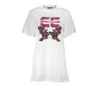 Cavalli Class, Femme, Robes, Blanc, Taille: 42 FR Robe blanche courte avec col rond