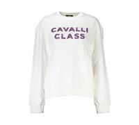 Cavalli Class, Femme, Sweatshirts et sweats à capuche, Blanc, Taille: 44 FR SweaT-shirt à manches longues