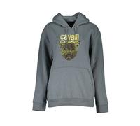 Cavalli Class, Femme, Sweatshirts et sweats à capuche, Gris, Taille: 44 FR Sweat à capuche en polaire grise avec impression
