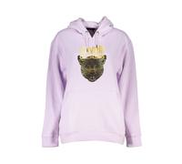 Cavalli Class, Femme, Sweatshirts et sweats à capuche, Violet, Taille: 42 FR Sweat à capuche violet avec logo imprimé