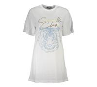 Cavalli Class, Femme, Tops, Blanc, Taille: 40 FR T-Shirt en coton avec logo imprimé éclatant