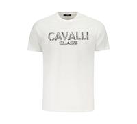Cavalli Class, Homme, Tops, Blanc, Taille: 2XL Tee-shirt Signature Logo