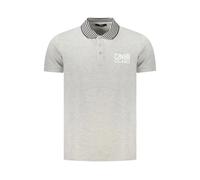 Cavalli Class, Homme, Tops, Blanc, Taille: M Polo en Coton Gris avec Imprimé