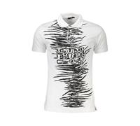 Cavalli Class, Homme, Tops, Blanc, Taille: XL Polo élégant en coton blanc avec impression signature