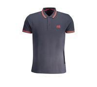Cavalli Class, Homme, Tops, Bleu, Taille: 2XL Polo Bleu en Coton à Manches Courtes