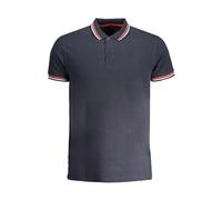 Cavalli Class, Homme, Tops, Bleu, Taille: 2XL Polo Bleu en Coton avec Logo Brodé